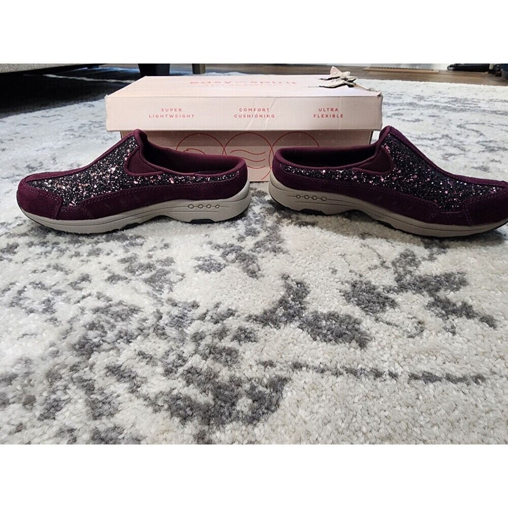 Easy Spirit New in Box Traveltime 600 Women's Purple Glitter Slip on Mule 6.5M - Picture 3 of 10